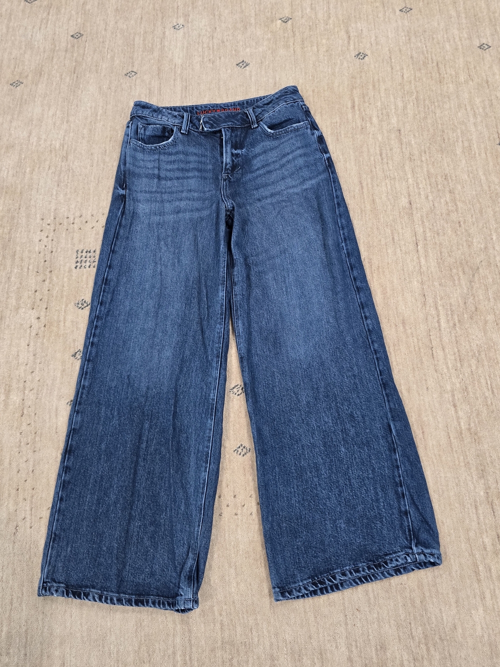 Lucky Brand Wide-Leg Jeans in Dark Blue Wash